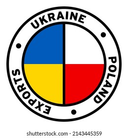 Round Ukraine Poland Exports Flag Clipart