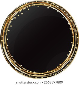 Ronda única de hermosas rayas de oro y estrellas