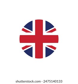 Round United Kingdom flag emblem design element