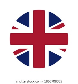 Round The United Kingdom of Great Britain and Northern Ireland Flag Background and Icon Free Vector