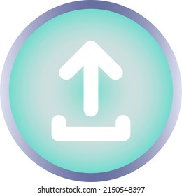 Round upload icon, vector button for websites and internet applications, music, video and data