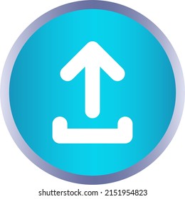 Round upload icon, vector button for websites and internet applications, music, video and data