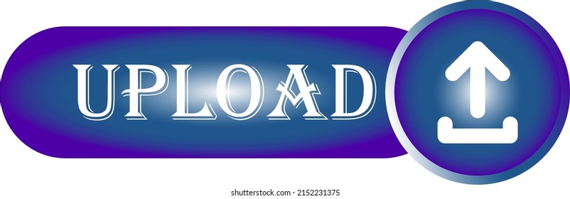 Round upload icon, vector button for websites and internet applications, music, video and data