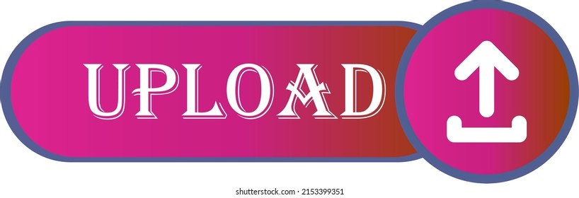 Round upload icon, vector button for websites and internet applications, music, video and data
