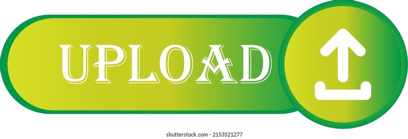 Round upload icon, vector button for websites and internet applications, music, video and data