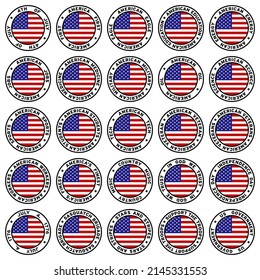 Round US Flag Clipart Set 2