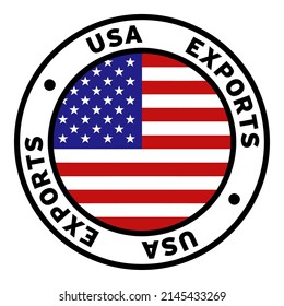 Round USA Exports United States Flag Clipart