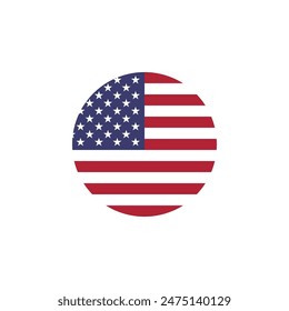 Round USA flag emblem design element