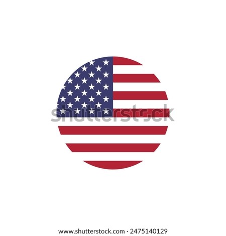 Round USA flag emblem design element