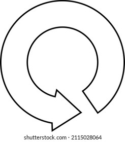 round vector arrow from black outline