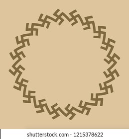 Round vector border with Swastika motif for Hindu wedding card or religious events.