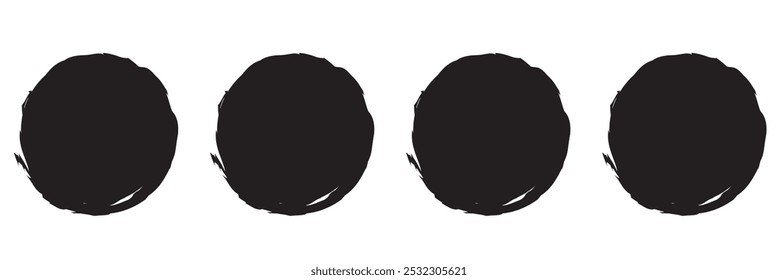 colección de trazo de pincel de Vector redondo, trazo de pincel redondo, fondo de textura redonda 