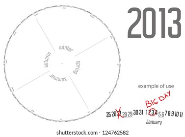 Round  vector calendar 2013