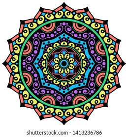 Round vector coloring Mandala. Can be used for phone case print, etc.