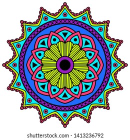 Round vector coloring Mandala. Can be used for phone case print, etc.