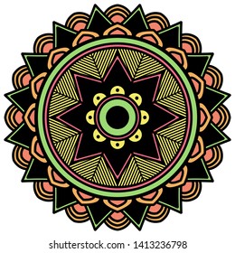 Round vector coloring Mandala. Can be used for phone case print, etc.