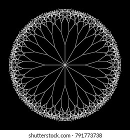 Round Vector Computer Generated L-system Branching Fractal - Pythagorean Tree Mandala - Generative Art  
