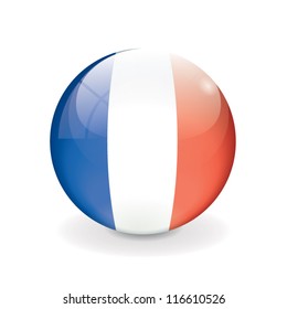 Round vector crystal ball - flag of France - Europe