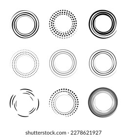 Round vector elements that you can use in your designs. Each piece is separate and suitable for use in your infographics and backgrounds.