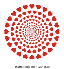 figura de vector redondo de corazones rojos para el día de San Valentín