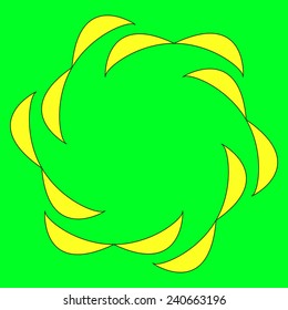 Round vector fish Mandala. Traditional orient symbol. Print