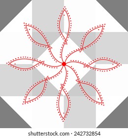 Round vector fish Mandala. Traditional orient symbol. Print
