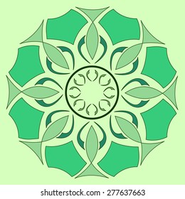 Round vector fish Mandala. Traditional orient symbol. 