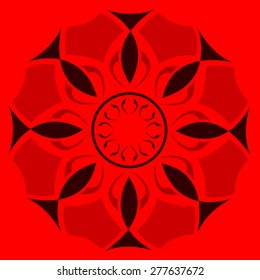 Round vector fish Mandala. Traditional orient symbol. 