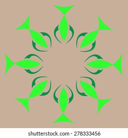Round vector fish Mandala. Traditional orient symbol. 