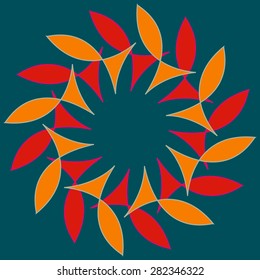 Round vector fish Mandala. Traditional orient symbol. 
