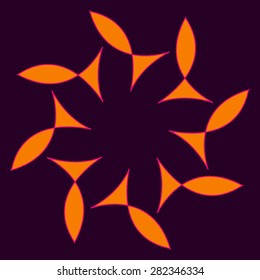 Round vector fish Mandala. Traditional orient symbol. 