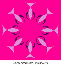 Round vector fish  Mandala. Traditional orient symbol. 