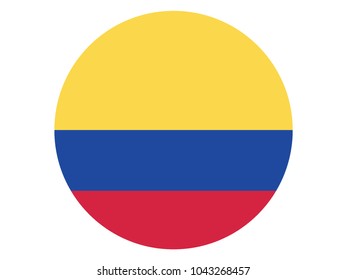 Round Vector Flag of Colombia