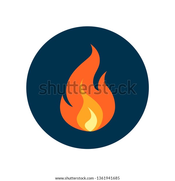 Round Vector Flame Icon Simple Illustration Stock Vector (Royalty Free ...