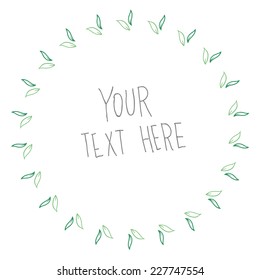Round vector floral frame. 