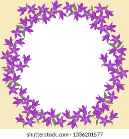 Round vector flower photo frame