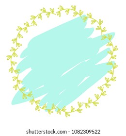 Round vector frame made of branches green color