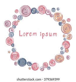 Round Vector Frame made from buttons