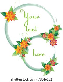round vector frames with floral decoration