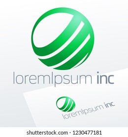 Round vector green Sign. Logo for Ecology, Cosmetic, Pharmacy and Medicine activity