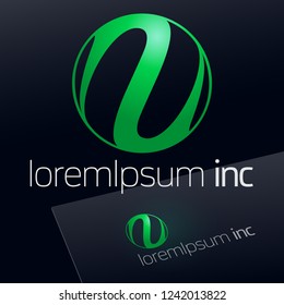 Round vector green Sign. Logo for Ecology, Cosmetic, Pharmacy and Medicine activity