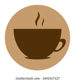 round vector icon of coffee design