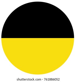 Round vector icon flag of Baden Wurttemberg isolated on white background. German federal state flag button