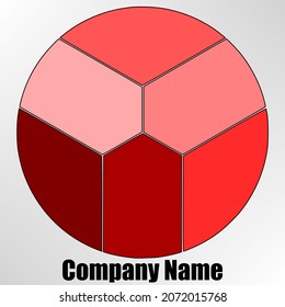 Round Vector illustration; Realistic circle with chamfers; Vector illustration; Company logo; Website icon design