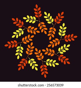 Round vector leaf Mandala. Traditional orient symbol. 