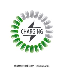 Round vector logo battery charging
