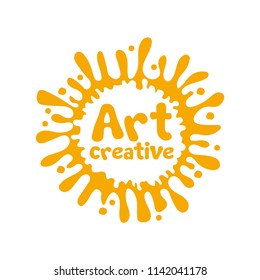round vector logo brush and paint