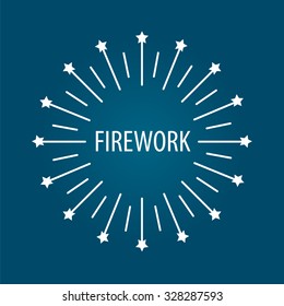 Round vector logo for the celebrations and fireworks