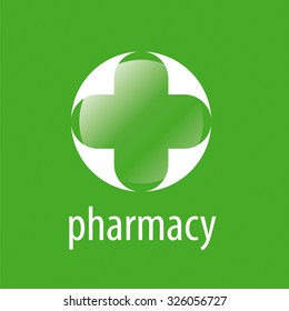 Round vector logo cross for pharmacy
