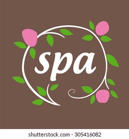 Round vector logo flowers for spa salon
